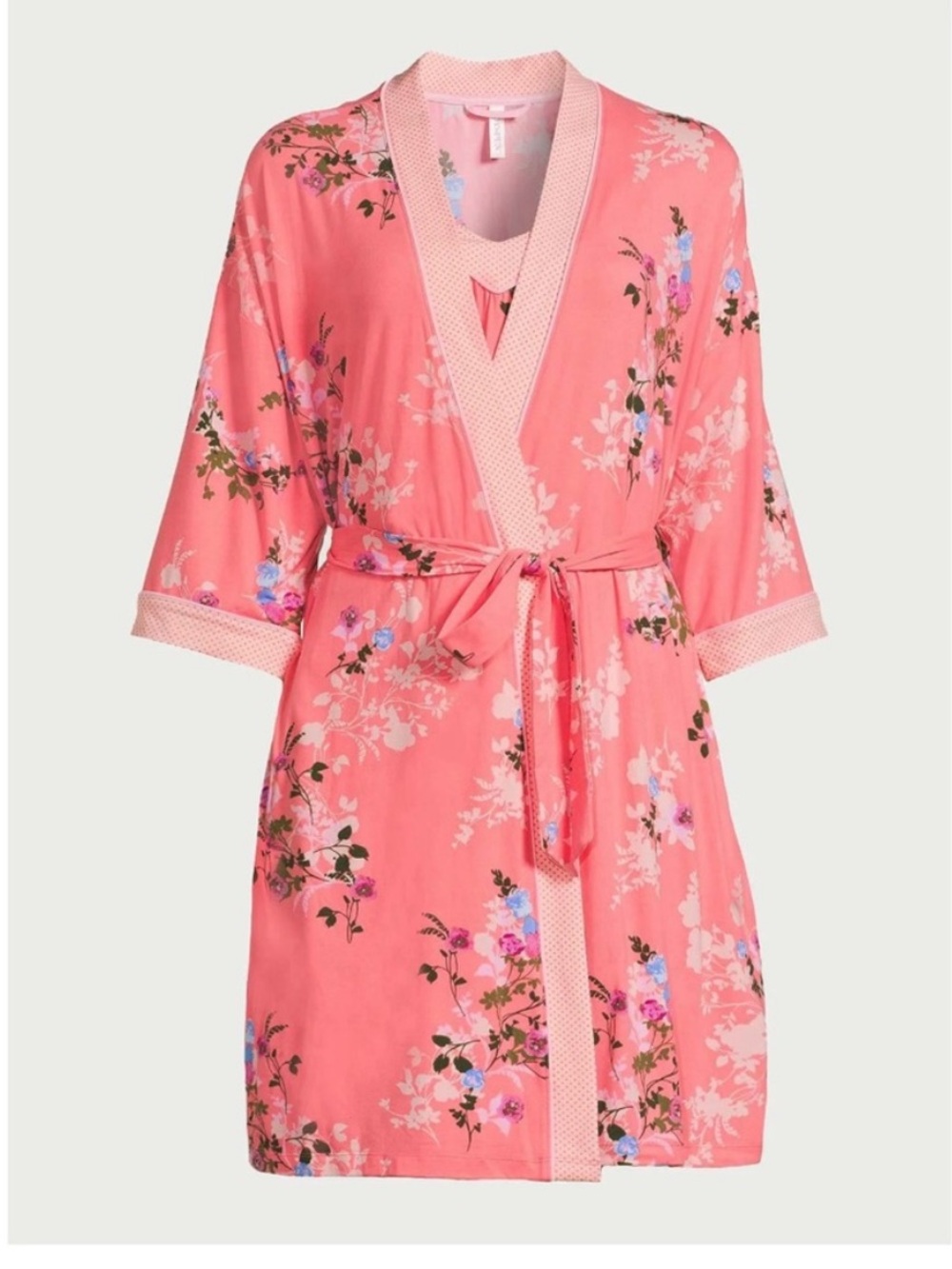 JoySpun Coral Floral Tie-Waist Lightweight Robe - Intimates & Sleepwear - Large - Picture 6 of 11